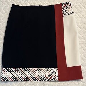 White House Black Market Black and Red Mini Skirt